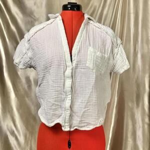 Free people gauze cropped baby tee